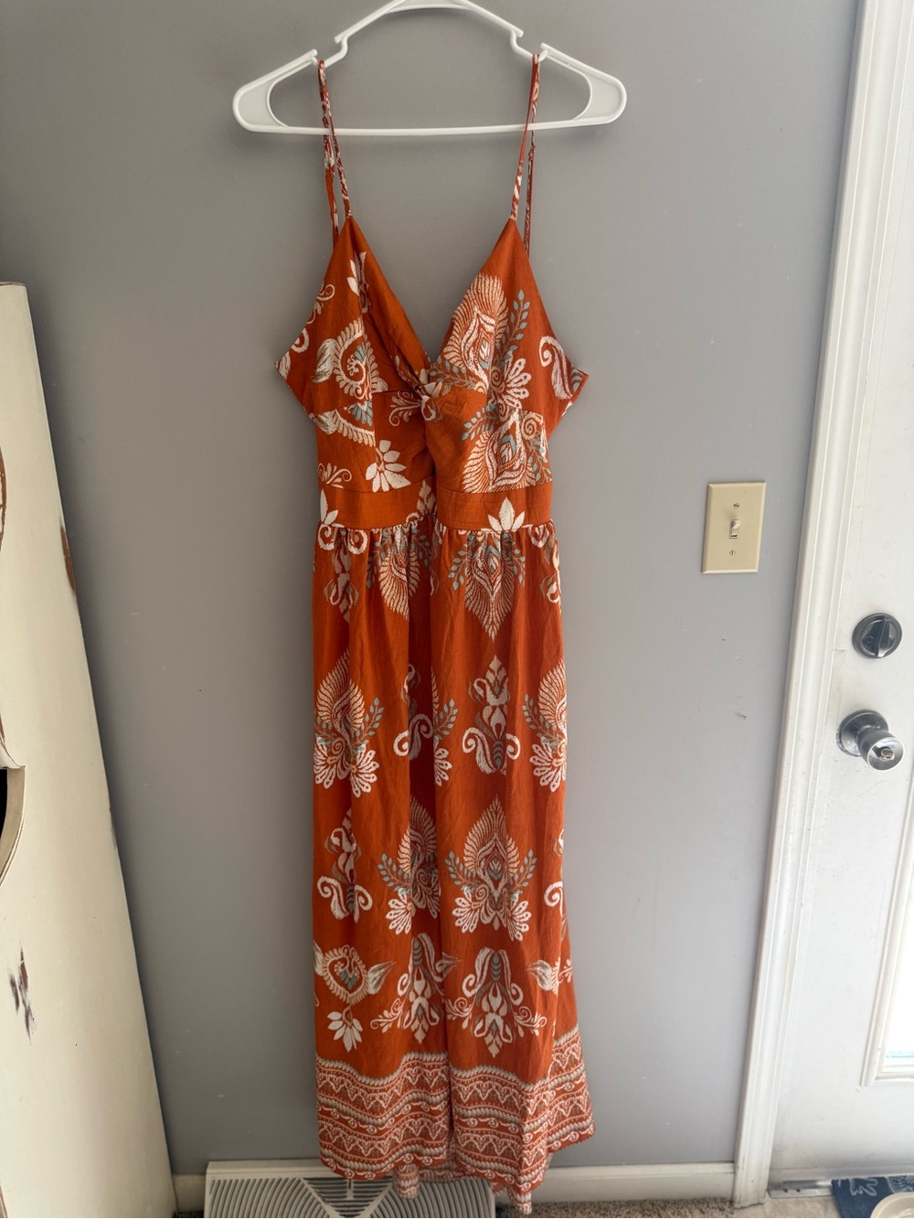 Cupshe Women’s Evening Sun Ornate Maxi Dress SZ XL Spaghetti Strap New Floral - Picture 3 of 14